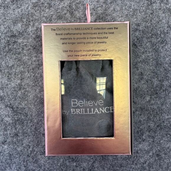 Fine Silver Plated Cubic Zirconia Necklace - 18" Chain w/ Gift Pouch NWT Gift - Picture 4 of 4